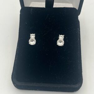 Swarovski Clear Crystal Double-Stud Earrings